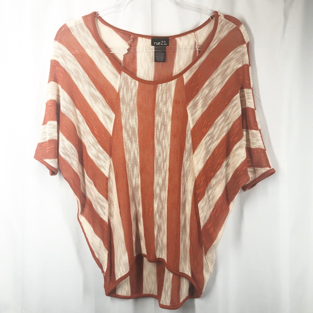 Rue 21 Burnt Orange Striped Top (XL)